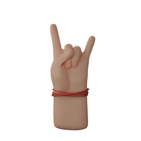 Free Hand zeigt Rock'n'Roll-Zeichen  3D Illustration