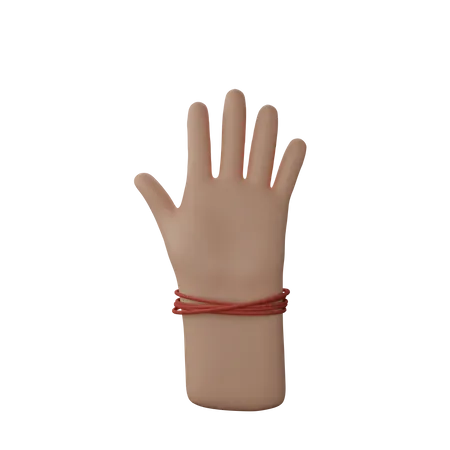 Free Hand zeigt Stoppschild  3D Illustration