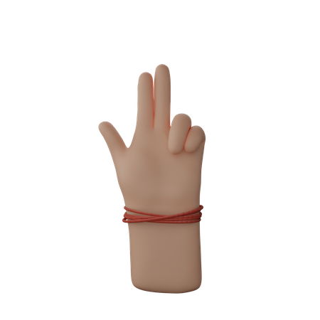 Free Hand zeigt Pistolenzeichen mit Fingern  3D Illustration