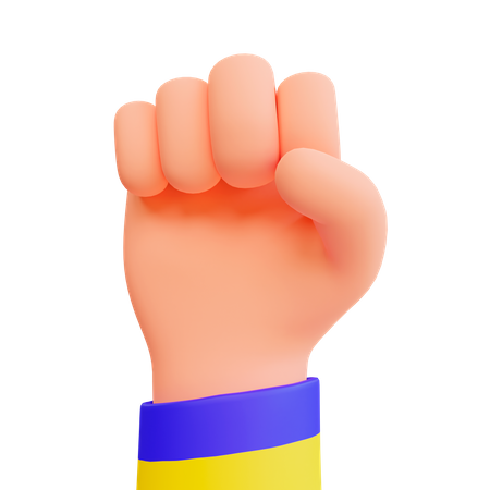 Free Hands clenched suport ukraine  3D Icon