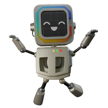 Free Happily Robot  3D Icon