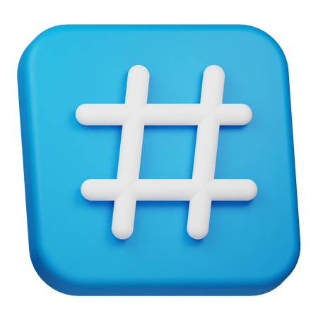 Free Hashtag  3D Icon