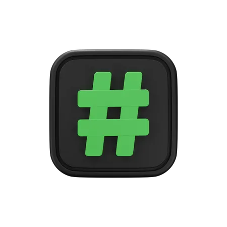 Free ハッシュタグ  3D Icon