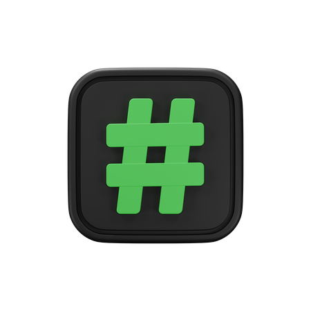 Free Hashtag  3D Icon