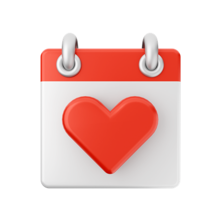 Free Heart Calendar  3D Icon