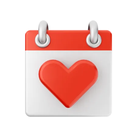 Free Heart Calendar  3D Icon