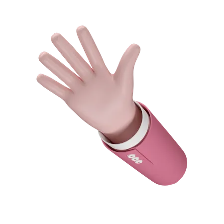 Free Hello Hand Gesture  3D Icon