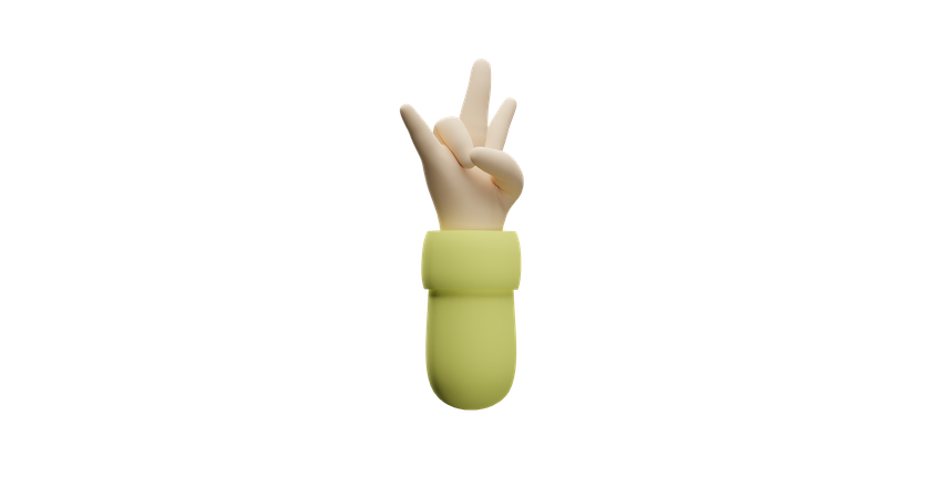 Free Hip hop hand gesture  3D Illustration