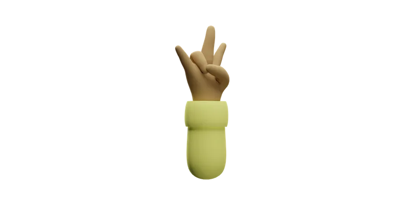 Free Hip hop hand gesture  3D Illustration