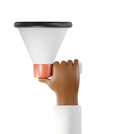 Free Holding Megaphone  3D Icon