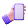 holding smartphone 3d illustration