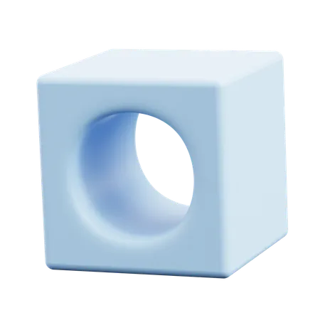 Free 中空の立方体の抽象的な形  3D Icon