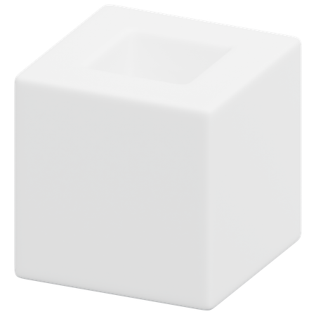 Free Hollow Top Cube  3D Icon