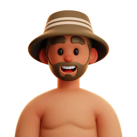 Free Hombre de playa  3D Icon