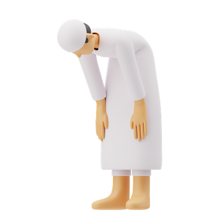 Free Hombres musulmanes rezando en postura ruku  3D Icon