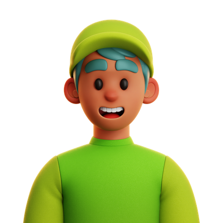 Free Homme avec un chapeau  3D Icon