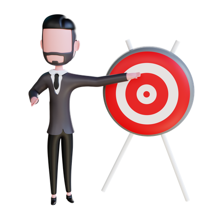 Free Homme d'affaires avec cible  3D Icon