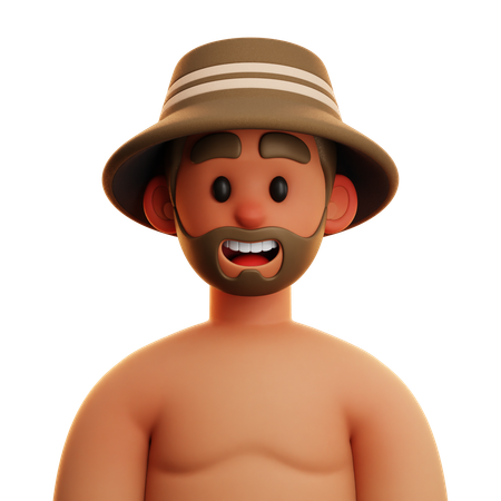 Free Homme de plage  3D Icon