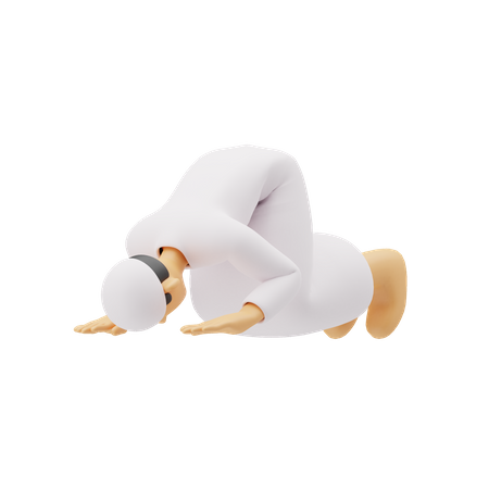 Free Hommes musulmans priant en posture de sujud  3D Icon