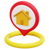 3d house location logo