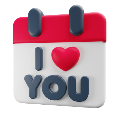 Free I love you  3D Illustration