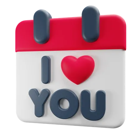 Free I love you  3D Illustration