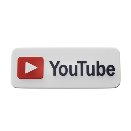 Free Icône Youtube 3D blanche gratuite  3D Icon