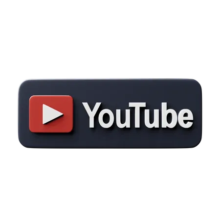 Free Icône Youtube 3D gratuite noire  3D Icon