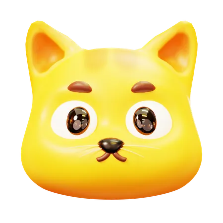 Free Cute Cartoon 3 D Idle Orange Cat Head Emoji Emoticon Funny Icon Set Front Face With Various Emotions 3D Icon