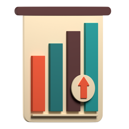 Free Increase Graph  3D Icon