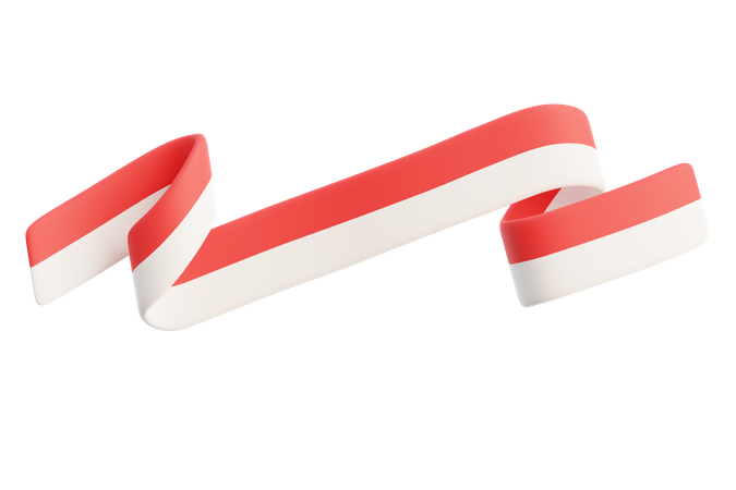 Free Indonesia Flag Ribbon 3D Icon