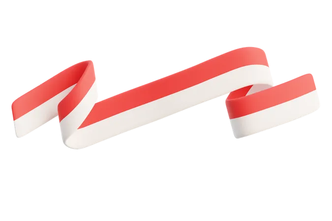 Free Indonesia Flag Ribbon 3D Icon