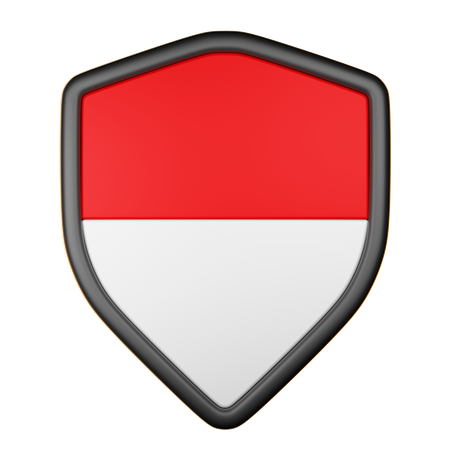 Free Indonesia Flag Shield  3D Icon