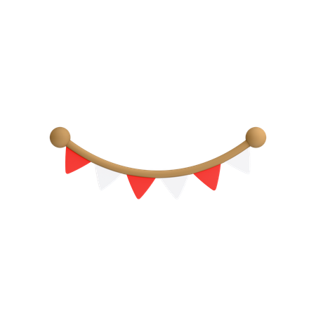 Free Indonesian Flag Decoration  3D Icon