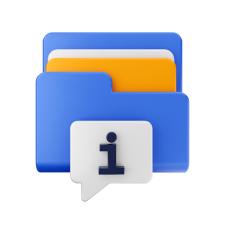 Free Info Folder  3D Icon