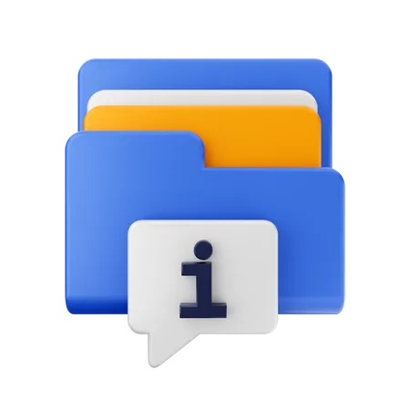 Free Info Folder  3D Icon