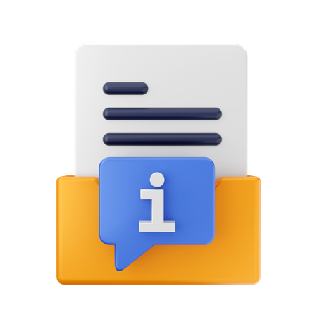Free Info Folder  3D Icon