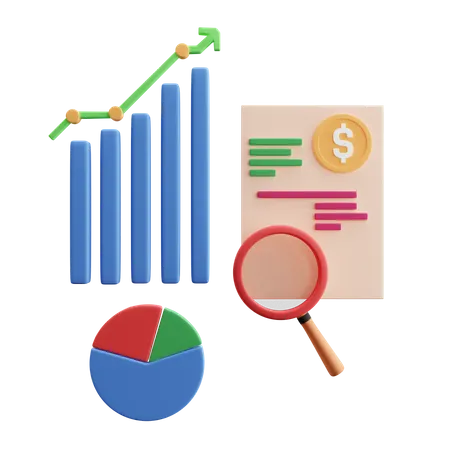 Free Investigación del informe financiero  3D Illustration