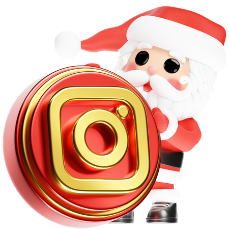 Free クリスマスのInstagramを持つサンタ・カルス  3D Icon