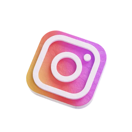 Free Instagram On Transparent Background 3 D Illustration 3D Logo