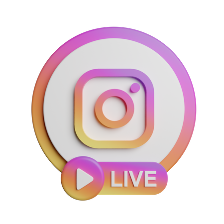 Free Instagram Live  3D Logo