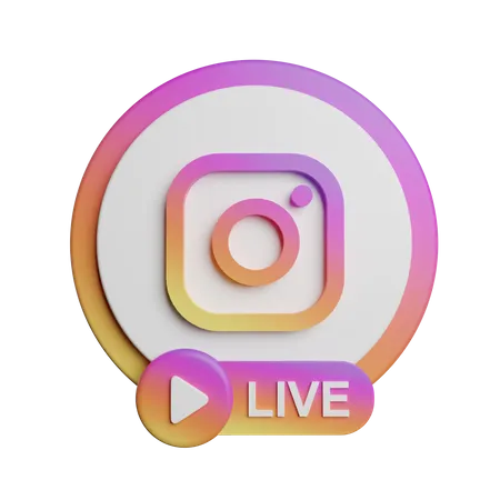 Free Instagram Live  3D Logo