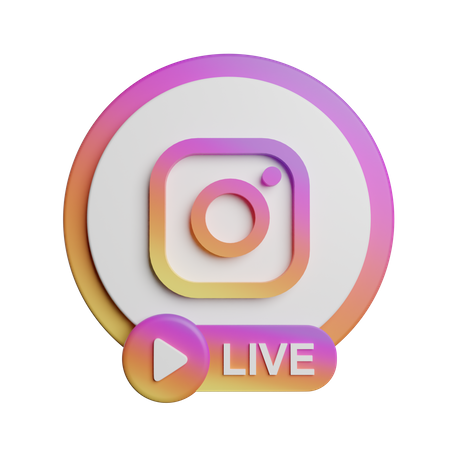 Free Instagram Live  3D Icon