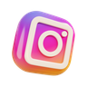 3d for instagram logo