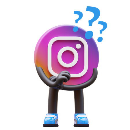Free Instagram Logo Thinking About Something  3D Illustration