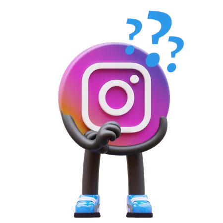 Free Instagram Logo Thinking About Something  3D Illustration