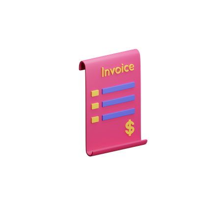 Free Invoice  3D Icon