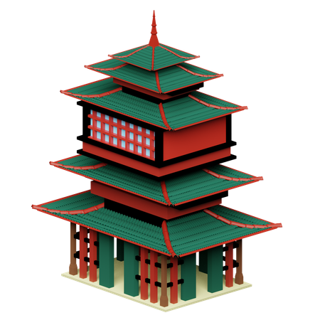 Free Japanese Temple  3D Icon