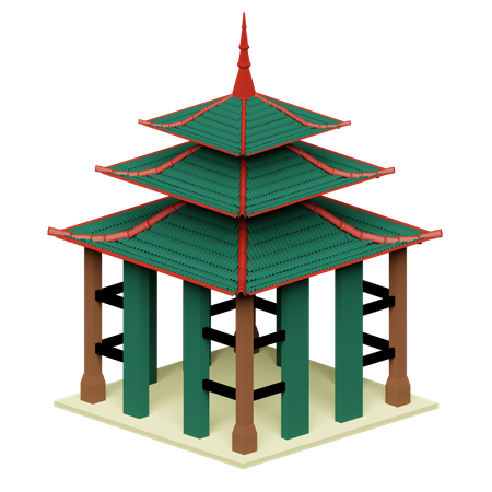 Free Japanese Temple  3D Icon