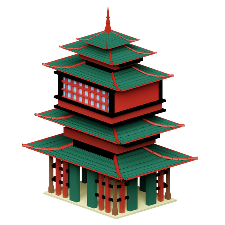 Free Japanese Temple  3D Illustration